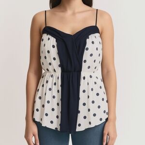 Anthropologie "Girls From Saroy" Polka Dot Top Size 8